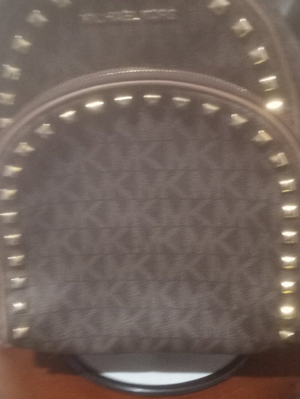 MICHAEL KORS Abbey Brown Pebbled Leather Gold Tone Studs Backpack - Picture 6 of 15